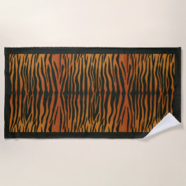 Toalla de playa con rayas de tigre con borde