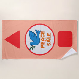 Toalla de playa con tema de Paz diseñada