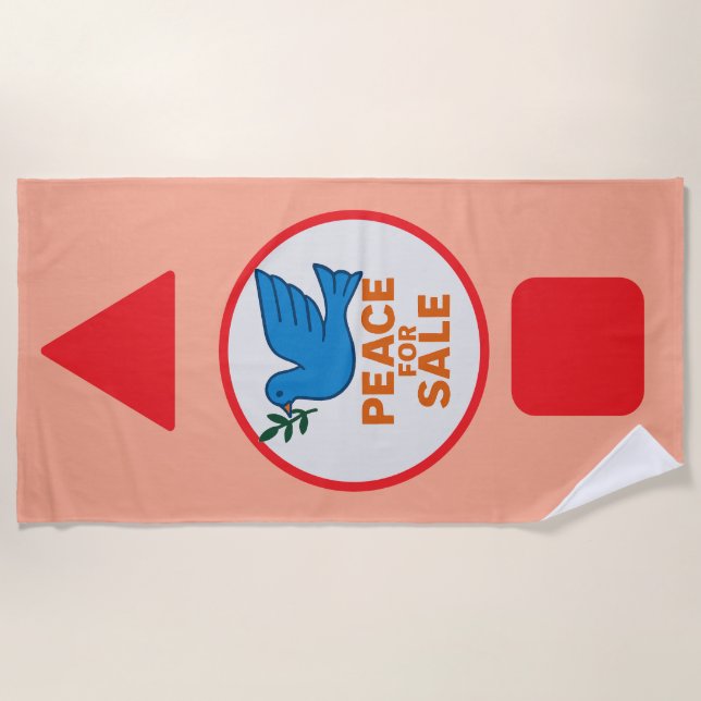 Toalla de playa con tema de Paz diseñada (Anverso)