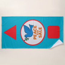 Toalla de playa con tema de paz diseñado