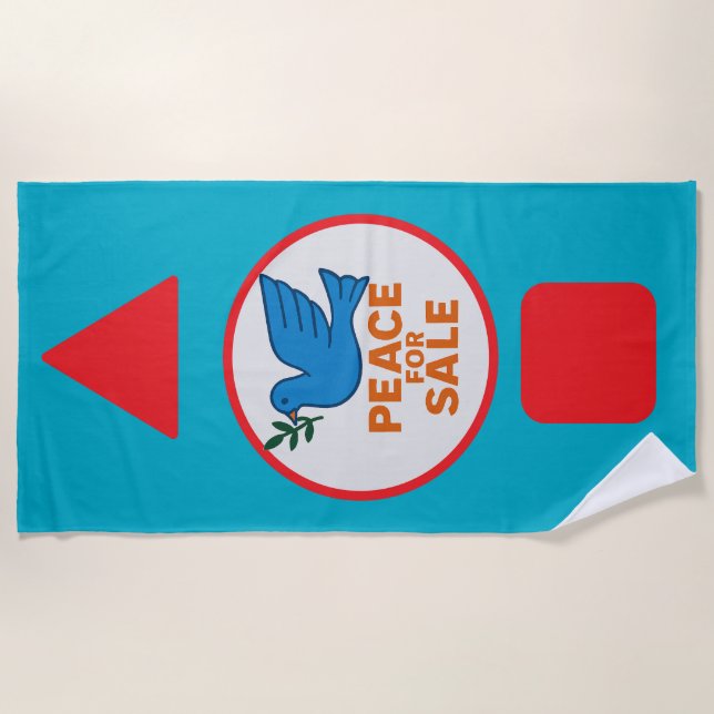 Toalla de playa con tema de paz diseñado (Anverso)