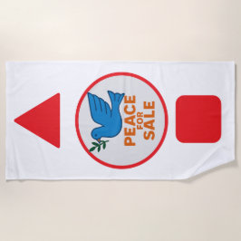 Toalla de playa con tema de paz diseñado