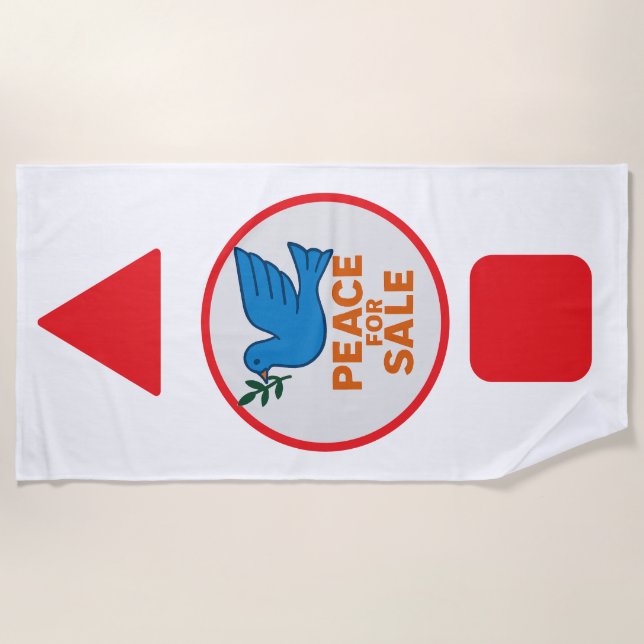 Toalla de playa con tema de paz diseñado (Anverso)