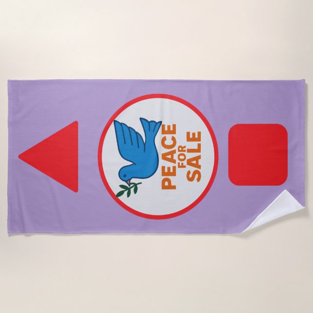 Toalla de playa con tema de paz diseñado (Anverso)