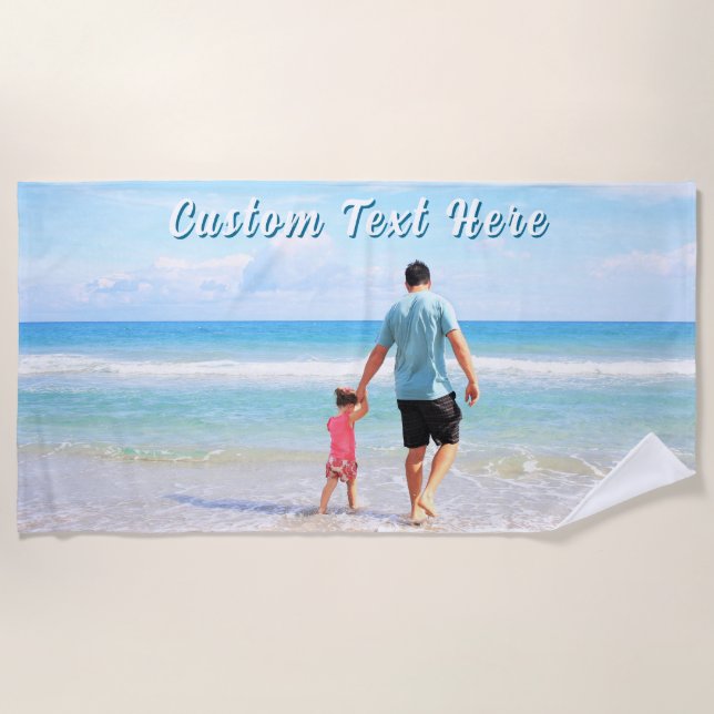 Toalla de Playa con Texto Personalizado Sube Tu Fo (Anverso)