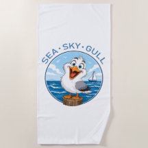 Toalla de playa con una gaviota