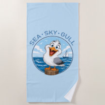 Toalla de playa con una gaviota
