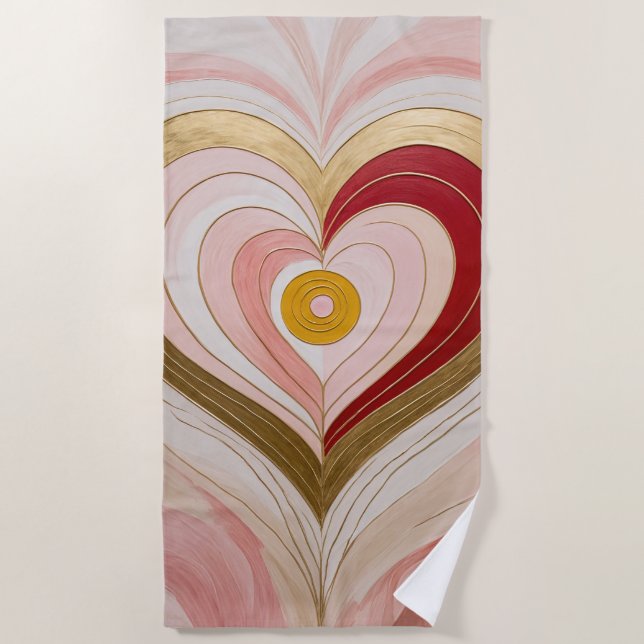 Toalla De Playa Concentric Heart Blossom (Anverso)