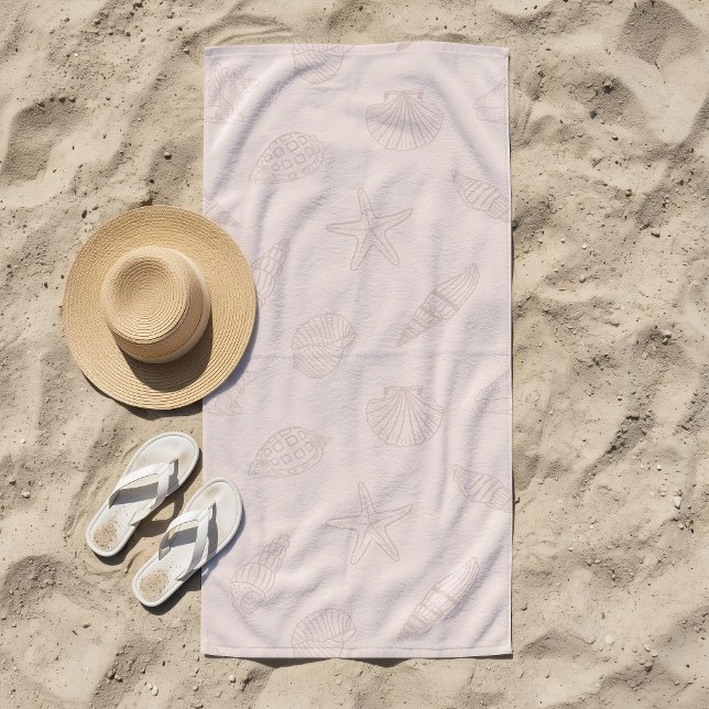 Toalla De Playa Concha de tesoro costero rosa (Subido por el creador)
