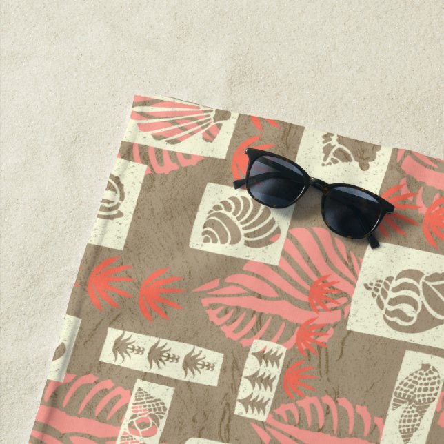 Toalla De Playa Conchas submarinas de Kua Bay Hawaiian - Coral (In situ)