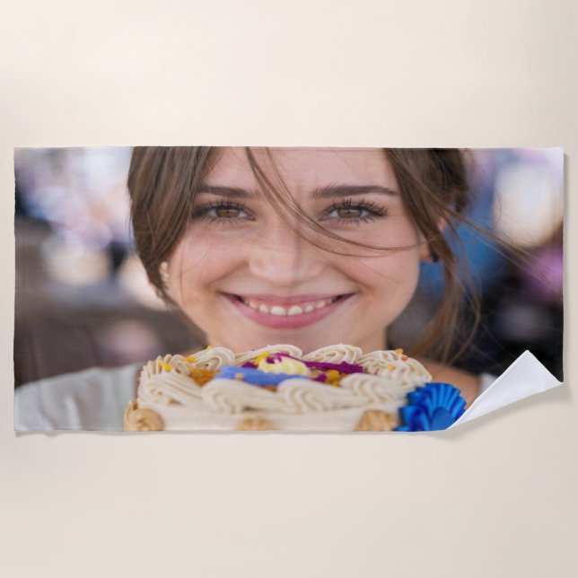 Toalla De Playa Concurso de Cocina Feria Personalizar Foto (Anverso)