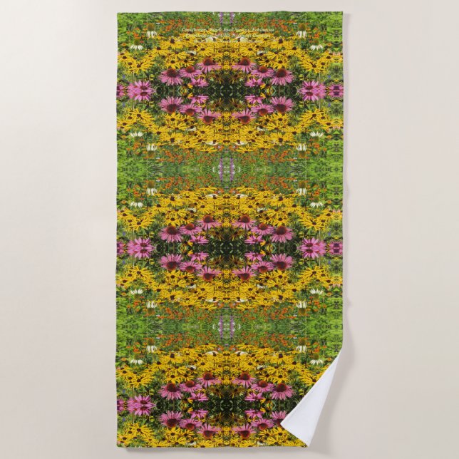 Toalla De Playa Coneflowers, ennegrece Susans observado, Echinacea (Anverso)