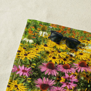 Toalla De Playa Coneflowers, ennegrece Susans observado, Echinacea