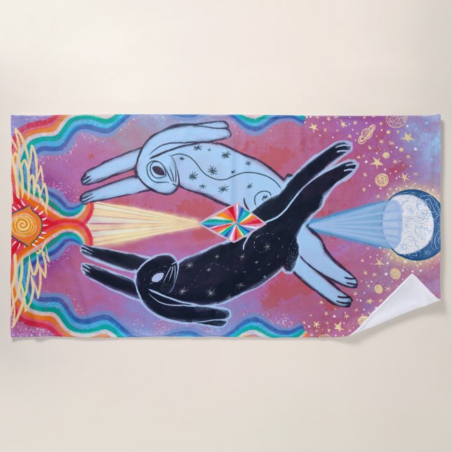 Toalla De Playa Conejitos Celestiales (Anverso)
