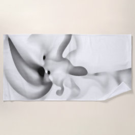 Toalla De Playa Congelado: Gris abstracto, blanco y negro