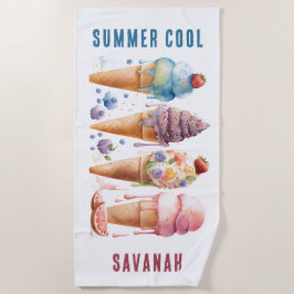 TOALLA DE PLAYA CONJUNTOS DE CREMA DE HIELO DE COLORIDO SUMERO