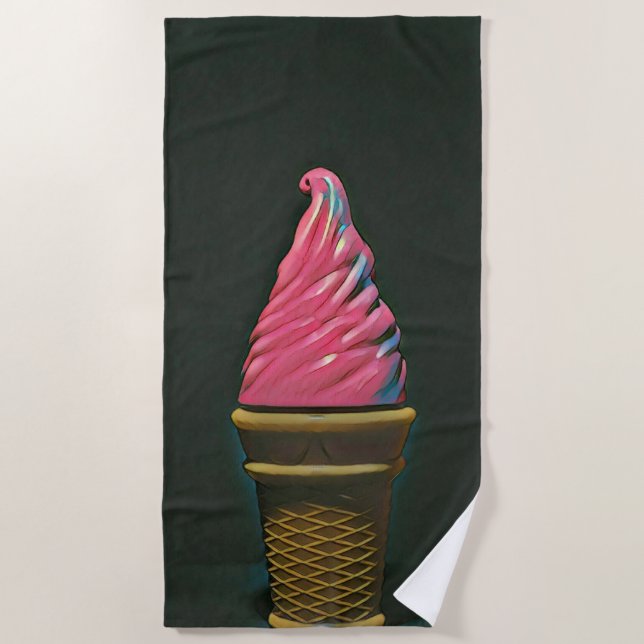 Toalla De Playa Cono de helado vintage (Anverso)