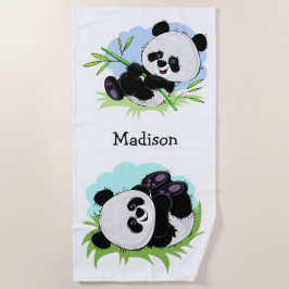 Toalla de playa conocida de encargo de las pandas