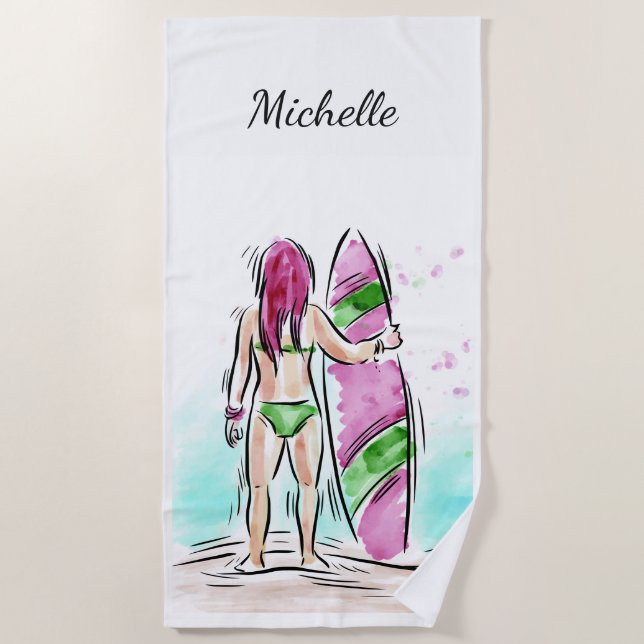 Toalla de playa conocida de encargo del chica de (Anverso)