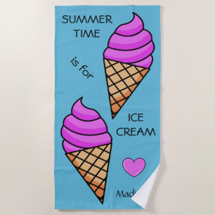 Toalla de playa conocida de encargo del helado