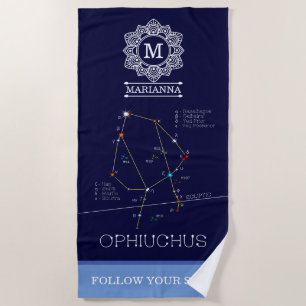 Toalla De Playa Constelación de Zodiac Ophiuchus