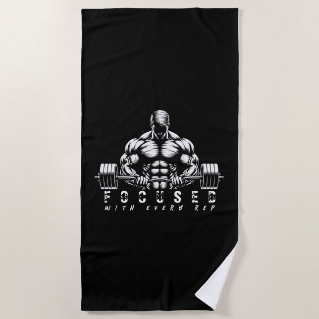 Toalla De Playa Construcción de cuerpo-fitness (Anverso)