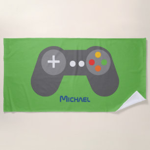 Toalla De Playa Controlador de videojuegos verde