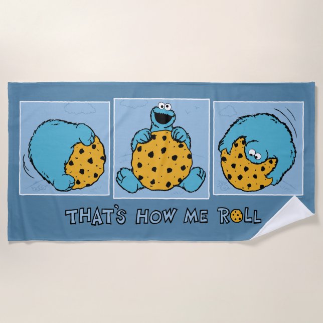 Toalla De Playa Cookie Monster | Así es como yo rollo (Anverso)