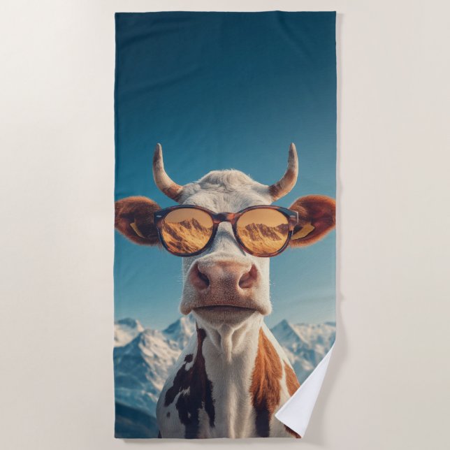 Toalla De Playa Cool Cow Alps Design (Anverso)