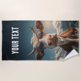 Toalla De Playa Cool Cow With Sunglasses
