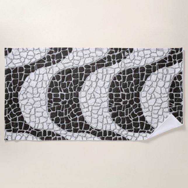 Toalla De Playa Copacabana Sidewalk Brazilian pattern (Anverso)