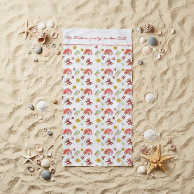 Toalla De Playa Coqueta de sandía personalizada  (Subido por el creador)