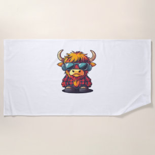 Toalla De Playa Coquette Highland Cow Bubblegum Tshirt Design, Hol