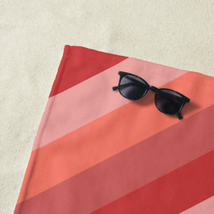 Toalla De Playa Coral Pink Stripes