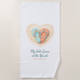 Toalla de Playa Corazón de Chanclas – Sal Sol Sole