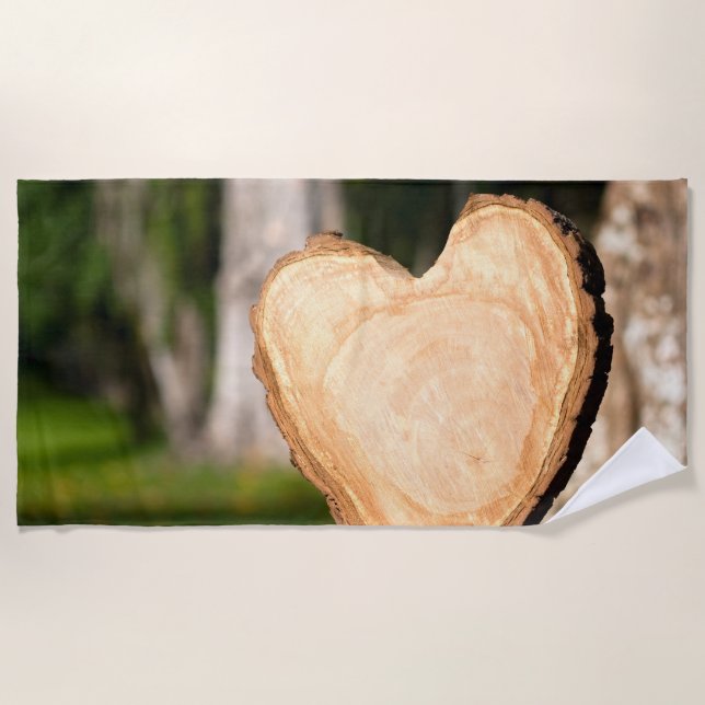 Toalla De Playa corazón de madera (Anverso)
