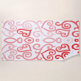 Toalla De Playa Corazón rojo y rosa