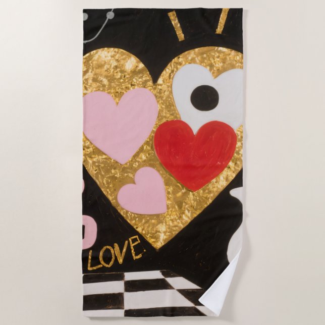 Toalla De Playa Corazones de amor (Anverso)