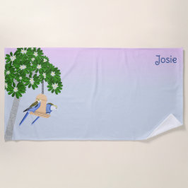 Toalla De Playa Cortar Pareja Jugadora Cortes Rosellas Añadir Nomb