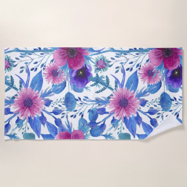 Toalla De Playa Cortina estética de ducha floral (Anverso)