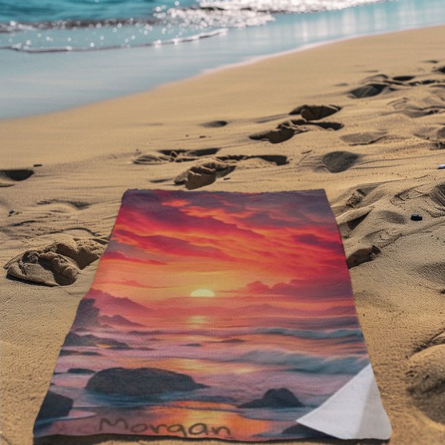 Toalla De Playa Costa personalizado Fiery Sunset - Acantilados Oce (Subido por el creador)