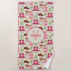 Toalla De Playa Country Cowgirl Boots Adorable Stick Horno Occiden