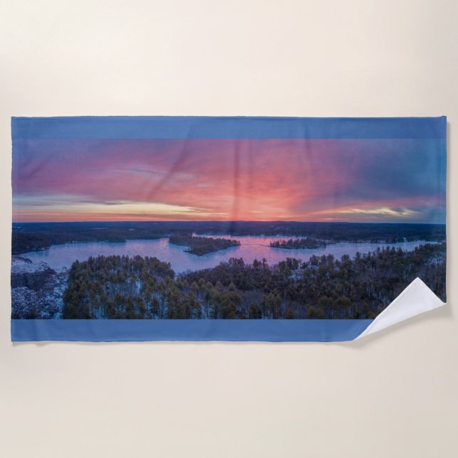 Toalla De Playa Country Pond Sunrise Beach Towel 70"x35" (Anverso)