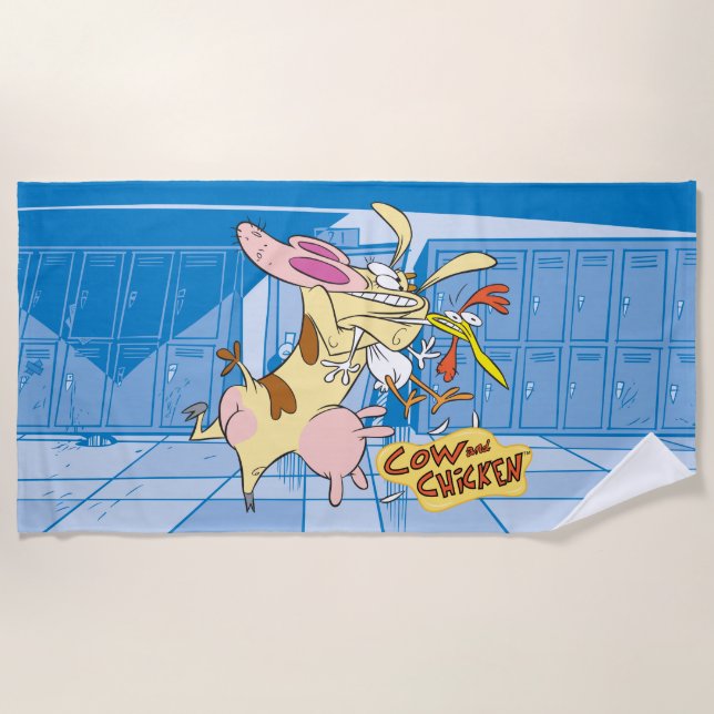 Toalla De Playa Cow and Chicken Hug Graphic (Anverso)