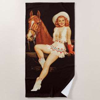 Toalla De Playa Cowgirl Pin Up