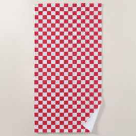 Toalla De Playa Cranberry fizz checkerboard pattern