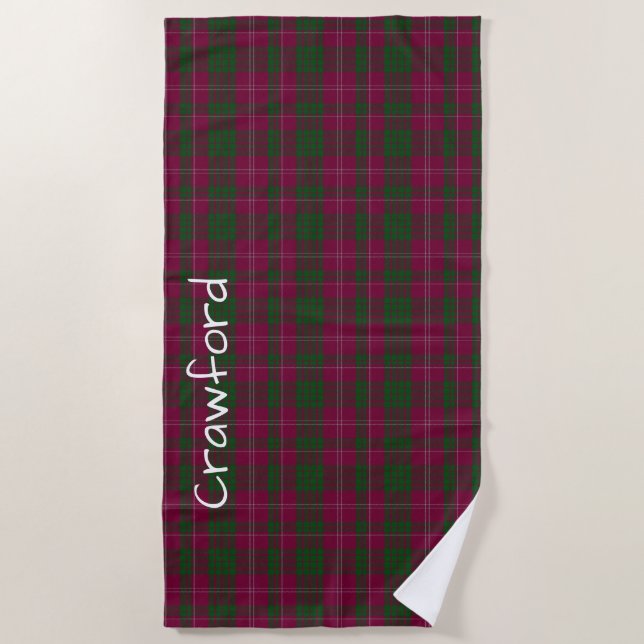 Toalla de playa Crawford Tartan Plaid (Anverso)