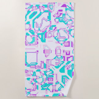 Toalla De Playa crazy fantasy maps white and aqua