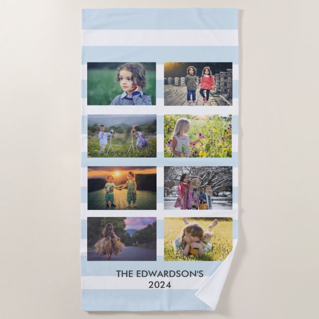 Toalla De Playa Crea tu propio collage de fotos de familia (Anverso)