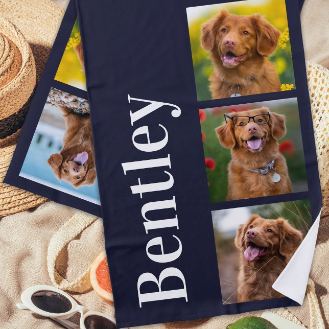 Toalla De Playa Crea tu propio perro personalizado de 4 Collages d (Subido por el creador)